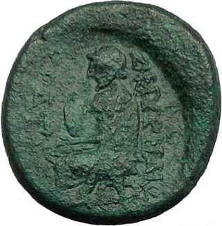 Greek City Of Smyrna 280bc Rare Ancient Coin With Homer Of Iliad Odyssey I34324 photo