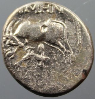 Apollonia,  Illyria,  Cow,  Suckling Calf,  Timhn,  Drachm,  Silver,  200 - 80 B.  C. photo