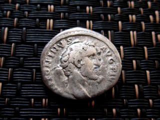 Silver Denarius Of Antoninus Pius 138 - 161 Ad Ancient Roman Coin photo