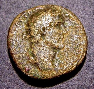 Antoninus Pius,  Trust & Abundance In 161 Ad Rome,  Large Sestertius Imperial Coin photo