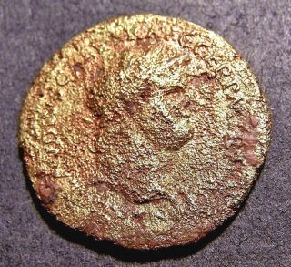 Nero,  Winged Victory In Rome,  Ca 64 Ad,  Imperial Roman Emperor Dupondius Coin photo