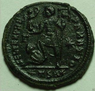 Constantius As Augustus Chi - Rho Captive Victory Wreath Rare Ancient Roman Coin photo