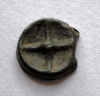Interesting Greek Ae15mm Wheel Early Cast Coinage photo