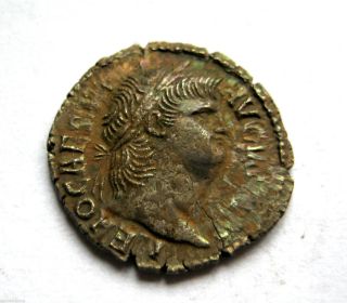 54 A.  D British Found Emperor Nero Roman Period Imperial Ar Silver Denarius Coin photo