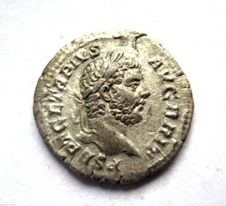 C.  200 A.  D British Found Caracalla Roman Period Imperial Silver Denarius Coin.  Vf photo