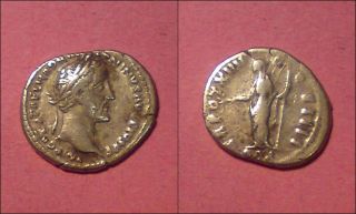 Roman Coin Of Antoninus Pius - Silver Denarius photo