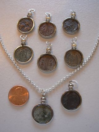Ancient Coin Pendant Necklace Jewelry Using Premium Ancient Roman Coin photo