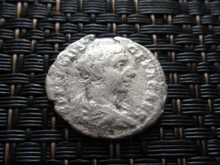 Silver Denarius Of Geta As Caesar 198 - 212 Ad Ancient Roman Coin photo