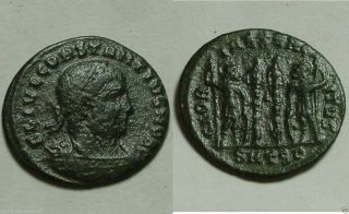 Constantius Ii Rare Ancient Roman Coin,  Legion Soldiers Standards Smtsg photo