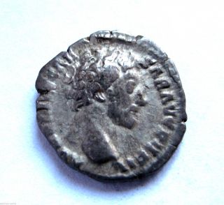 180 A.  D British Found Commodus Roman Period Imperial Ar Silver Denarius Coin.  Vf photo