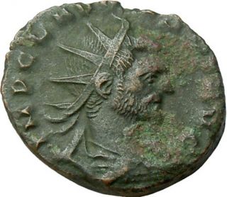 Claudius Ii Ae Antoninianus Sol Oriens Salute Globe Authentic Ancient Roman Coin photo