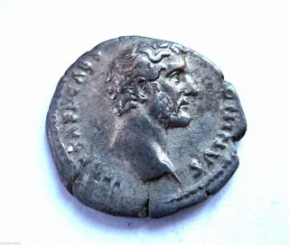 140 A.  D Emperor Antoninus Pius Roman Period Imperial Ar Silver Denarius Coin.  Vf photo