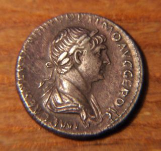 103 - 104 Ad Silver Replica Denarius - Trajan / Virtus (choice Vf - 30) photo