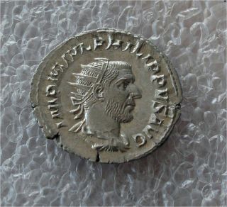 Roman Shipwreck Silver Coin Antoninianus - Caesarea Port,  Philip I,  244 - 249 Ad photo