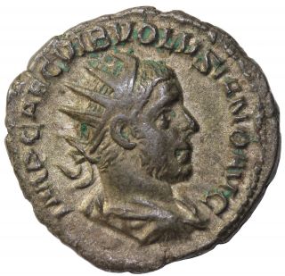 Volusian 251 - 253 Ad Ar Antoninianus Roman Silver Ancient Coin Pax Ric.  180 photo