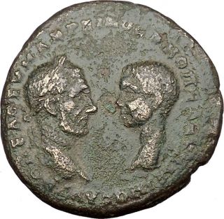 Macrinus & Diadumenian 217ad Marcianopolis Nemesis Ancient Roman Coin I38075 photo