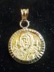 Solid 22 Karat Gold Christ Coin Medal Byzantine Icon Pendant 14k Diamond Bezel Coins: Ancient photo 1