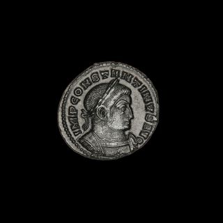 Ancient Roman Bronze Follis Coin Of Emperor Constantine The Great - 307 Ad photo