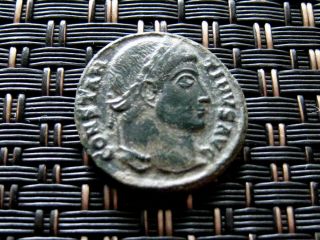 Constantine I The Great 307 - 337ad Follis Camp Gate Silvered Ancient Roman Coin photo