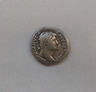 Antique Coin Silver Hadrian Roman Denarius Ad 117 - 138 0116 photo