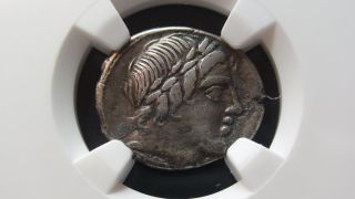 Roman Republic Ngc Vf 86 Bc Denarius Apollo Ancient Silver Coin photo
