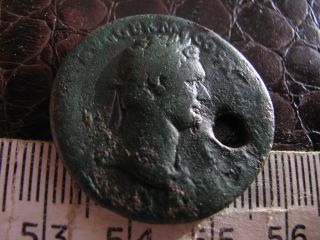 Large Ancient Roman Coin,  Domitian,  Has Some Good Detail photo