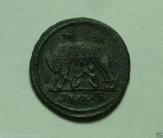 Constantine/rare Ancient Roman Coin/ Vrbs Roma/she Wolf/stars/remulus/remus/ 337 photo