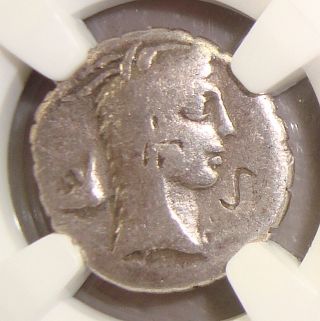 59 Bc L.  Roscius Fabatus Ancient Roman Republic Silver Denarius Ngc Vg 4/5 1/5 photo