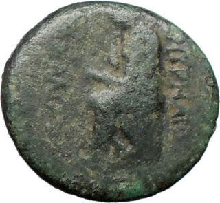 Smyrna In Asia Minor 280bcancient Greek Coin Apollo Cult Poet Homer I27781 Rare photo