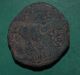 Tater Roman Provincial Ae27 Coin Of Tiberius Spain Clunia Bull Countermarked Coins: Ancient photo 1