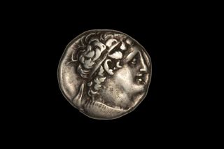 Ancient Greek Silver Tetradrachm Coin Of King Ptolemy Xii - 73 Bc photo