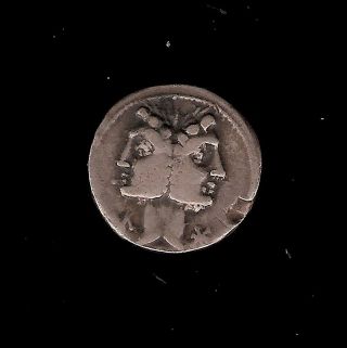 Roman Silver Denarius C.  Fonteius 114 - 3 Bc Janiform/galley N/r photo