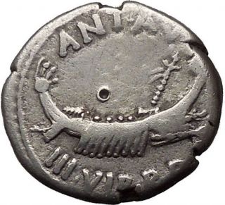 Mark Antony Lover Of Cleopatra Actium Battle Ancient Silver Roman Coin I36429 photo