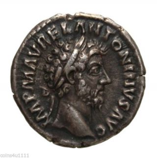 Marcus Aurelius Ad 161 - 180 Roman Silver Denarius photo