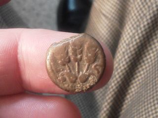King Herod ' S Grandson Agrippa I Judean,  37 - 44 Ad Prutah 3 Ears Of Grain Umbrella photo