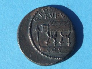 Roman Republic Q.  Pompeius Rufus Silver 1 Denarius 54 B.  C.  S 400 photo