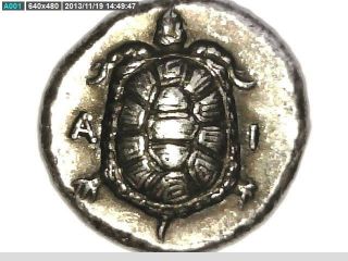 Greek Greece Aegina Stater Land Turtle Incuse Square Dolphin Sea Gift Coin Gift photo