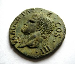 46 - 45 B.  C British Found Agrippa Roman Period Imperial Ae Bronze As Coin.  Vf photo