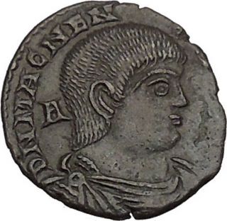 Magnentius Usurper On Horse 351ad Rare Authentic Ancient Roman Coin I41948 photo