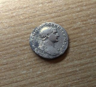 Trajan Roman Imperial Silver Denarius Coin 98 - 117 A.  D.  0129 photo