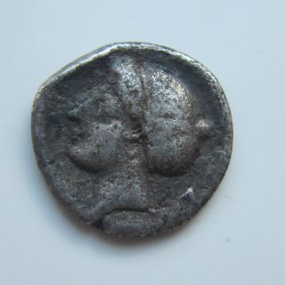 Ancient Greek Silver Obol Coin photo