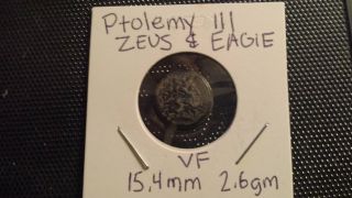 50 Off - ' Bre ' Ancient Greek Coin/ptolemy Lll - Greek God Zues & Eagle 246 - 221bc photo