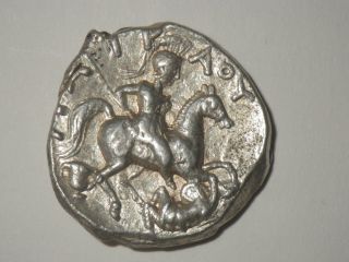 Gorgeous Silver Greek Tetradrachm Patraos Paeonia War Scene 335 - 315 Bc Apollo photo