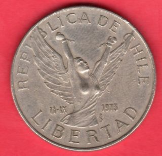 Chile 10 Pesos - 1977 - Circulated.  Coin photo