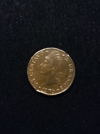 1 Bronze Circulated 1975 Coin Dominican Republic Un Centavo 3gr. photo