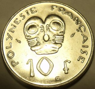 Unc French Polynesia 1984 - A 10 Francs Native Art I.  E.  O.  M. photo