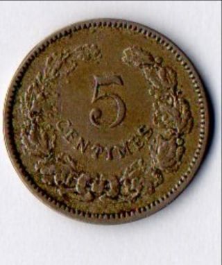 Luxembourg,  Circulated 5 Centimes,  1901 photo