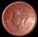 India - British,  1/4 Anna 1940 Unc Bronze Coin,  George Vi,  Km57 India photo 1