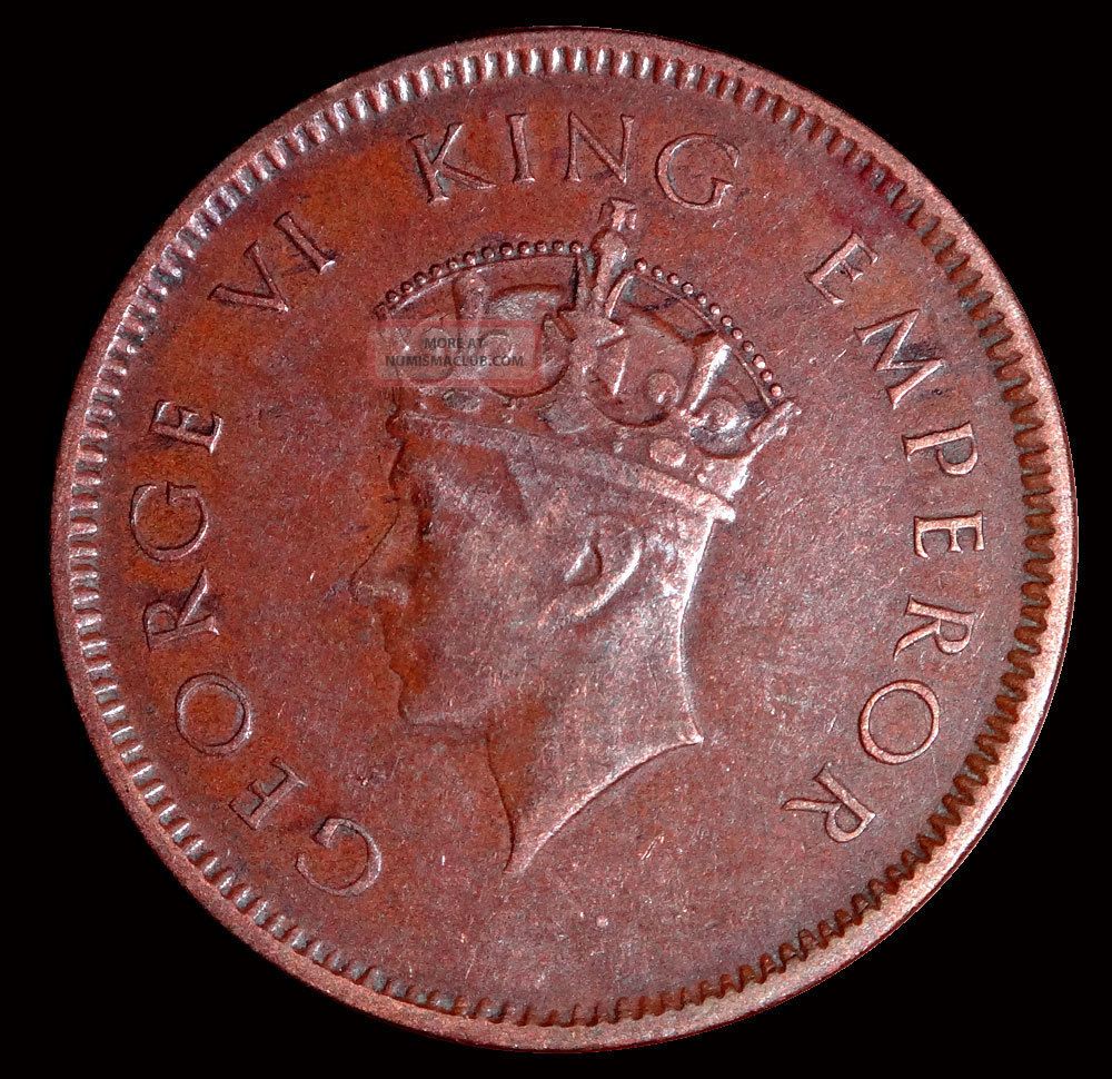 India British Quarter Anna 1939 Bronze Coin george Vi Kn57