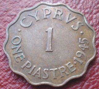 1945 Cyprus 1 Piastre In Vf photo